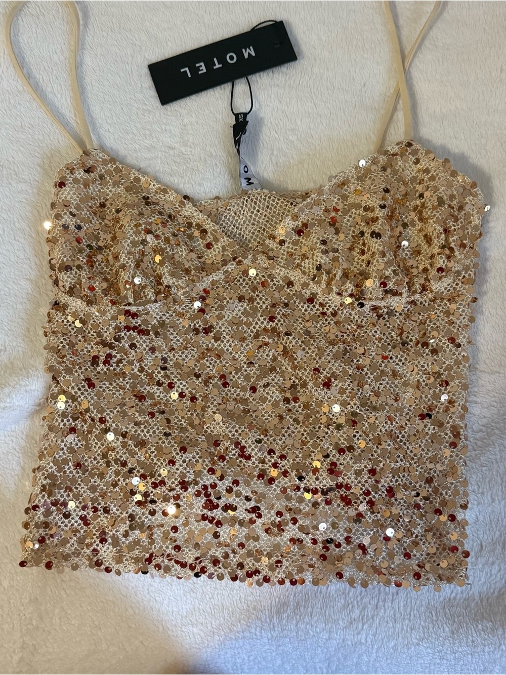 Motel rocks gold sequin top